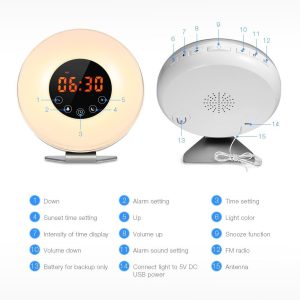 Alarm Clock Radio LED Night Light