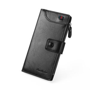 Casual Zipper Buckle PU Leather Multi Card Slots Holder Phone Coin Long Wallet Women Purse Clutch Bag