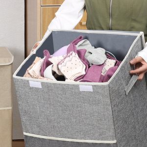 Folding Household Large Capacity Washable Moisture-Proof Wear-Resisting Cotton And Linen Dirty Clothes Toys Basket Storage Box Organizer