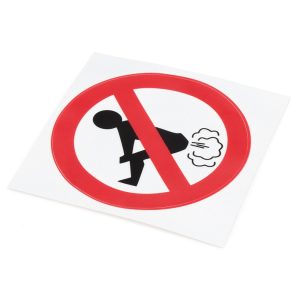 Funny Car Stickers No Farting Sign