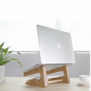 Laptop Riser Cooling Bamboo Stand