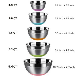 Mixing Bowl Set Cooking Tools (5Pcs)