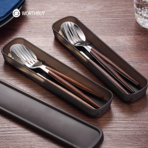 Stainless Steel Cutlery Set with Wooden Handle