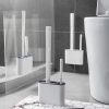 Toilet Brush Wall-Mounted Flexible Silicone Bathroom 1 Set