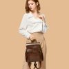 Vintage Leather Backpack Ladies Rucksack
