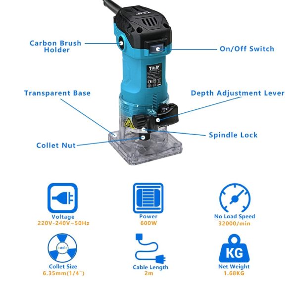 Wood Router Woodworking Power Tool