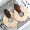 Wooden Earrings Round Fashion Statement