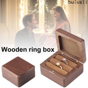 Wooden Ring Box Double Ring Storage Box