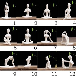 Yoga Figurine Ceramic Ornaments (12pcs)