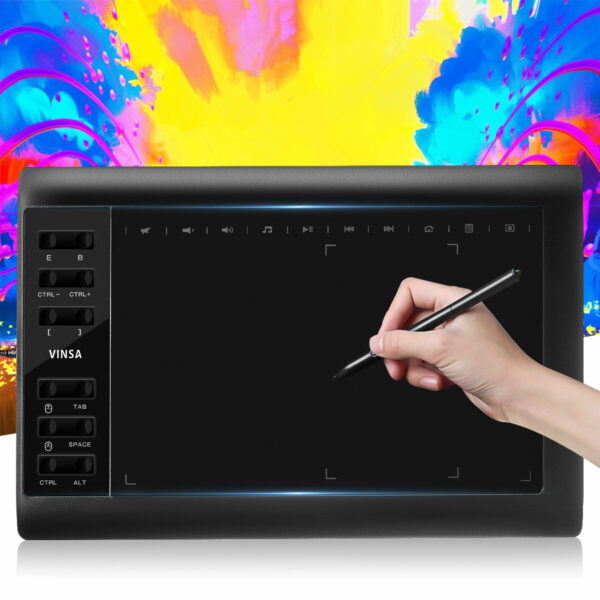10x6'' Large Screen Graphics Drawing Tablet USB Board Quick Reading Pad W/ Pen