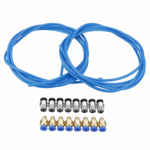 2 Rolls 2M Blue PTFE Tube + PC4 M6M10 Pneumatic Connectors Accessories Set for 3D Printer