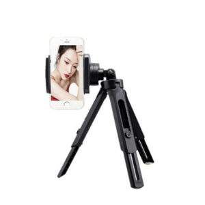 2 in 1 Desktop Three-way Tripod for Sport Live Camera Camcorder With Phone Clip Holder