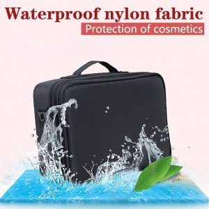 3-Layer Seperated Storage Large Capacity Multi-Purpose Use Waterproof Nylon Professional Dresser Make Up Cosmetic Bag