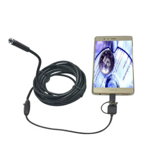3-in-1 8mm 6LED Rigid Waterproof Endoscope USB Type C Borescope Inspection Camera 1/2/3.5/5/10M