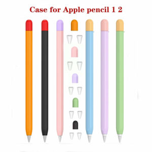 Anti-Slip Anti-Fall Silicone Touch Screen Stylus Pen Protective Case with Cap for Apple Pencil 1st / 2nd Generation
