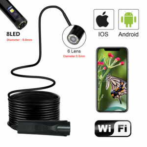 Inspection Camera 8LED Dual Lens Adjustable Flexible IP67 Waterproof Wifi Inspection Camera for Android Phone PC