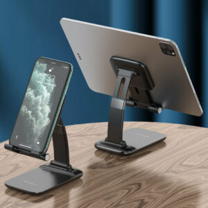 KUULAA Phone/ Tablet Holder Folding Telescopic Height Adjustable Desktop Stand Bracket for Devices below 12.9 inch