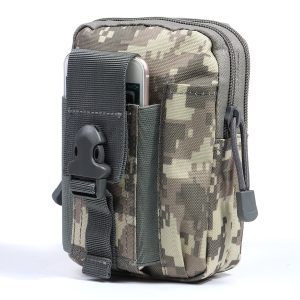 Outdoor 6 inch Camouflage Mobile Phone Money Coin Hiking Sport Tactical Men Belt Waist Bag Sidebag Pack
