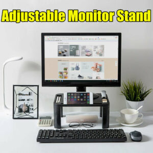 Universal 3-Level Height Adjustable with Storage Drawer Macbook Riser Laptop Monitor Desktop Stand Holder