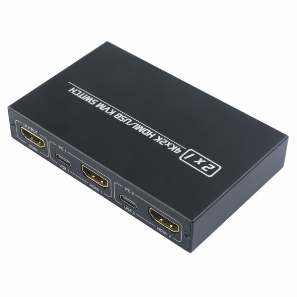 AIMOS AM-KVM 201CL 2-in-1 HDMI/USB KVM Switch Support HD 2 Hosts Share 1 Monitor/Keyboard & Mouse Set KVM Switch