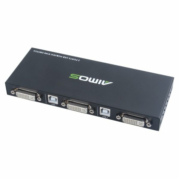 AIMOS AM-KVM201D 2-Port DVI KVM Switch with Audio Support 4K@60HZ Resolution DVI-D Dvi Kvmi Switch Dvi Switch 2 Into1 Dvi Cable DVI-D