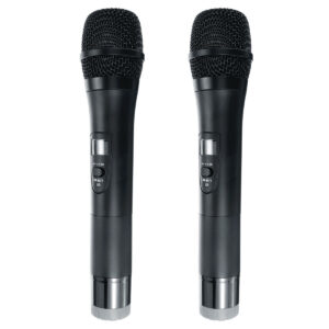Professional UHF Double Wireless Handheld Karaoke Microphone with 3.5mm Receiver
