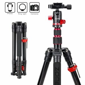 Zomei M5 Travel Camera Tripod Lightweight Aluminum Tripod Compact Portable Stand with 360 Degree Ball Head and Carry Bag Case