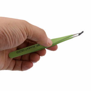 1PK-101T 120mm Insulated Tweezer Non-magnetic Anti-static Round Cuspid Straight Tweezer for Soldering Station