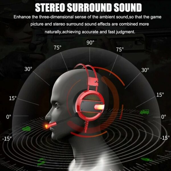 A16 3.5mm Gaming Headset Bass Noise Cancelling Wired Microphone LED Game Headphone