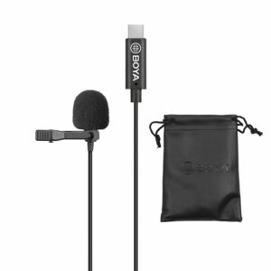 BOYA BY-M3 Lavalier Lapel Microphone Mini Mic Omnidirectional Single Head 6 Meters Cable for USB Type-C Devise Android Smartphone for iPad Pro