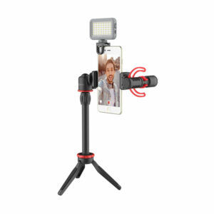 BOYA BY-VG350/BY-VG330 Microphone Mic LED Light Tripod Phone Clip Holder Kit for Smartphone Vlog Live Studio Video