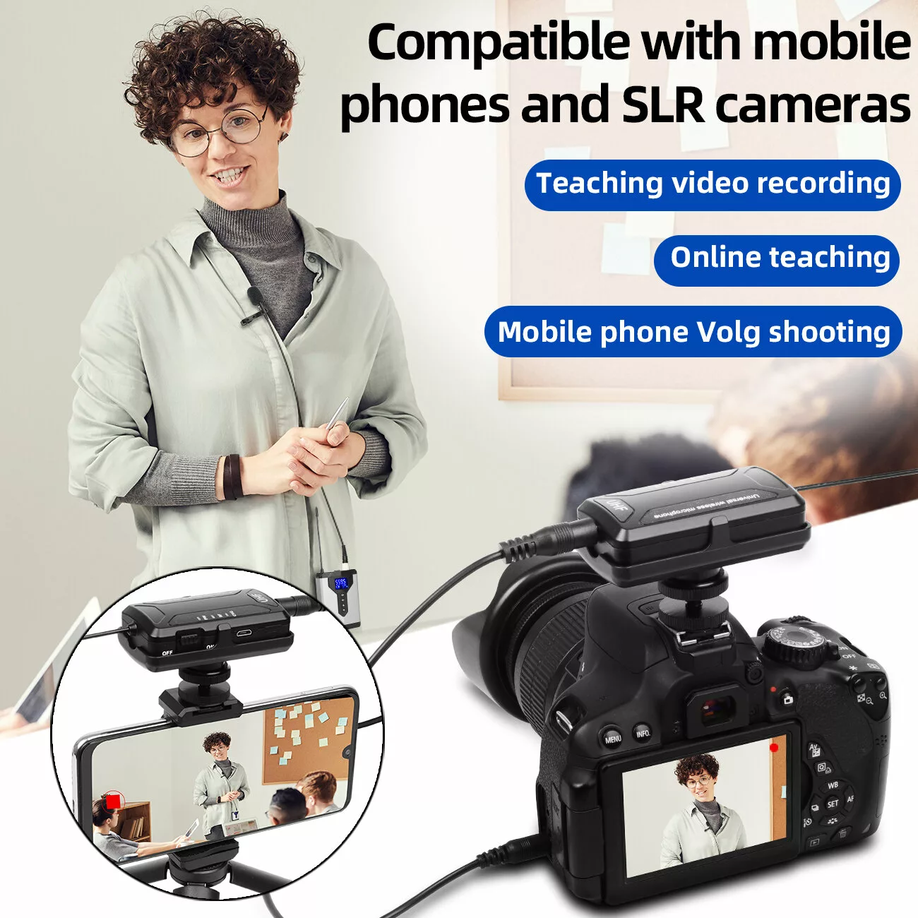 Super HD Dual Wireless Microphone for DSLR Camera Ideal for  Vlogging Digital Zakka