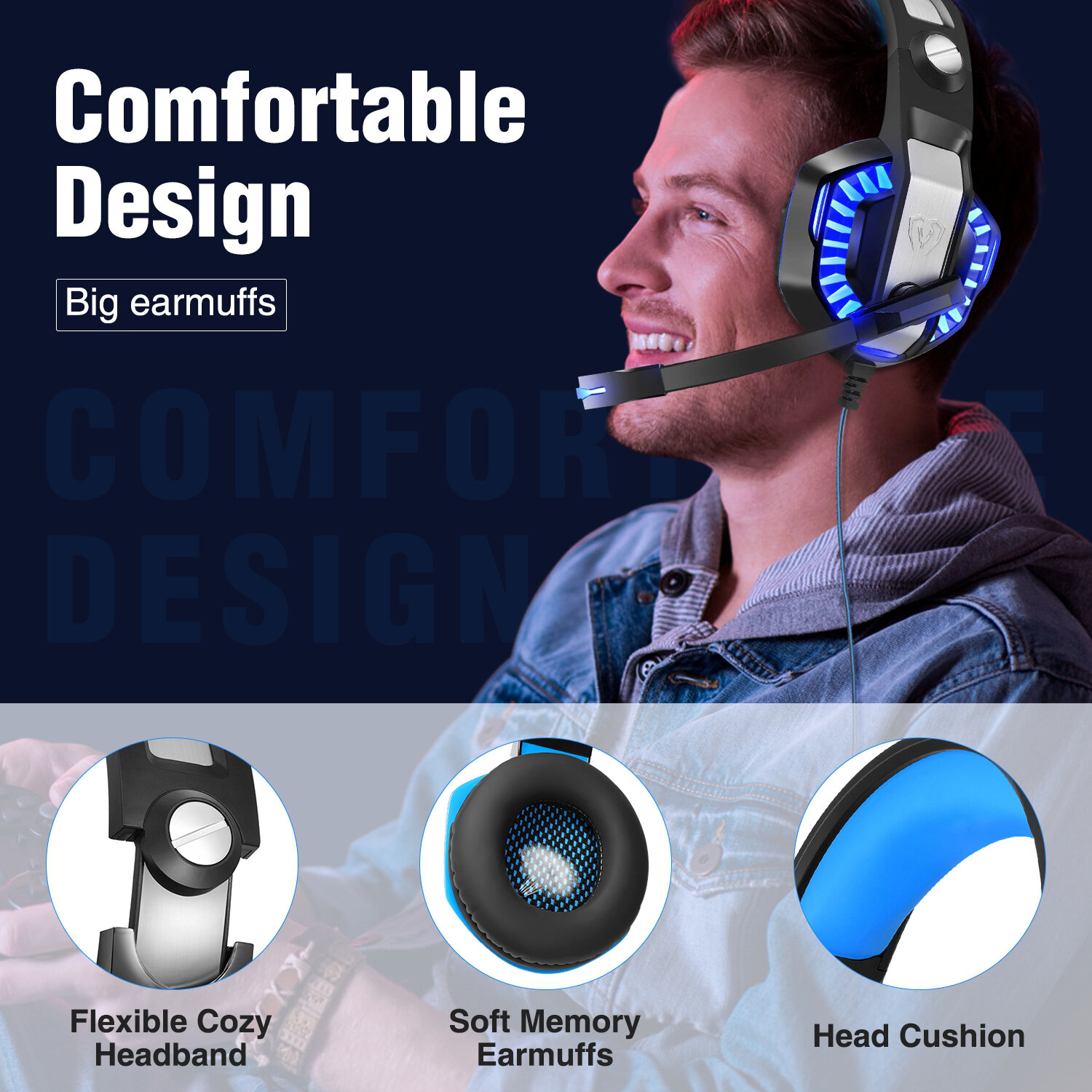 Beexcellent GM20 Wired Gaming Headset Stereo Surround Sound 50MM