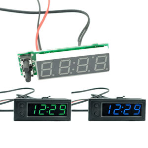 High Precision 3 IN 1 Car Clock Luminous Thermometer Voltmeter Car Temperature Battery Voltage Monitor Panel Meter DC 12V Clock