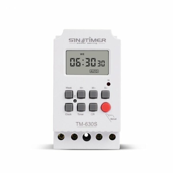 SINOTIMER TM630S-4 12VDC LCD Digital Programmable Timer Switch with Interval 1 Second Power Direct Output