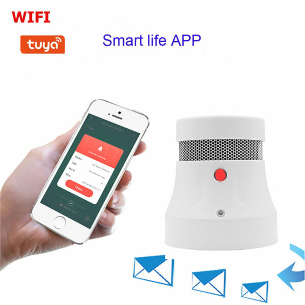 Smart Smoke Detector WiFi Smoke Sensor Networked Smoke Alarm Work with Smart Life Tuya APP