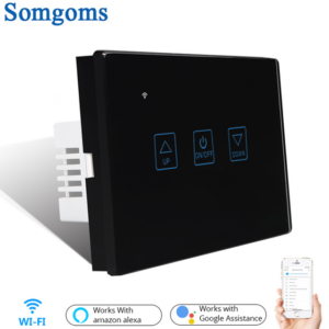 Somgoms Wireless Smart LED Dimmer Switch US Standard Wifi Smart Touch Deluxe Crystal Panel Switch Tuya App Remote Control