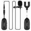 TNVI V1 2.4G Wireless Microphone System with Rechargeable Transmitter Reveiver Lapel Lavalier Microphone for Smartphone Computer