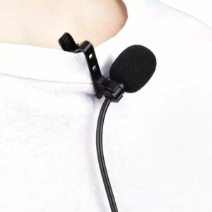 YELANGU MY2 Professional Lavalier Microphone Portable Recording Omni-directional Condenser Interview Mic with 6.5mm Adapter for Smartphone DSLR Camera Computer Audio/Video