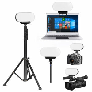 Z2 Video Light 2600K-6000k Fill Lamp with Three Stands for Camera Sport Cameras PC Laptop Phone Tripod Monopod for Live Broadcast Youtube Photography Studio