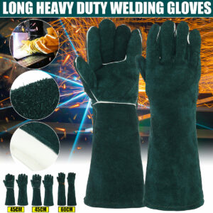 1 Pair Welding Gloves Heat Resistant Welder Heavy Duty Protective Gauntlet