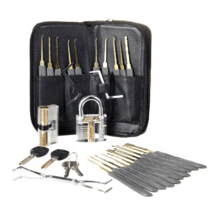 26PCS Locksmith Tools Practice Transparent Lock Kit With Broken Key Extractor Wrench Tool Removing Hooks Hardware Lock Picks