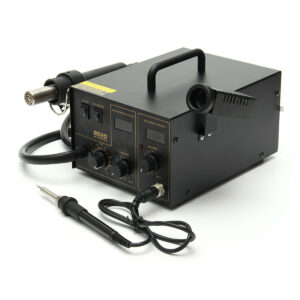 852D 220V Adjustable Temperature 100°C-600°C Double Display Soldering Rework Station Solder Iron SMD with Hot Air Gun