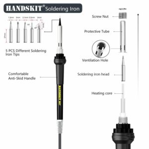 Handskit STC Soldering Station 100-500℃ Degree OLED Display 4Pin Temperature Controll With Soldering Wire Iron Tips Welding Tools