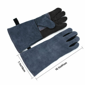 Lengthened Cowhide Welding Gloves High Temperature Resistance/Heat Resistance/Length/ Soft Wear Resistance/Welder Insulating Canvas Gloves