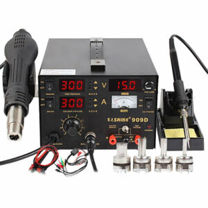 Saike 909D Hot Air Heater Desoldering Station Power Multi-Function 3 in 1 Constant Temperature Soldering Iron Soldering Station