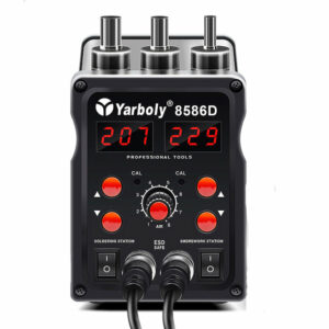 Yarboly 8586D LED Digital Soldering Station Hot Air Gun Rework Station Electric Soldering Iron For Phone PCB IC SMD BGA Welding