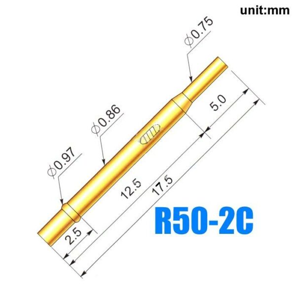 Spring Test Probe Receptacle R50-2C Length 17.5mm Lot of 100pcs ...