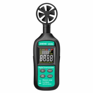 ANENG GN301 Digital Anemometer 0-30m/s Wind Speed Meter -10 ~ 45C Temperature Tester Anemometro with LCD Backlight Display