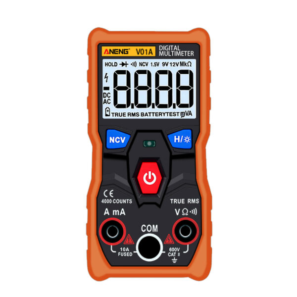 ANENG V01A Digital True RMS Multimeter Tester Autoranging Automotriz Multimeter With NCV Data Hold LCD Backlight+Flashlight Orange Color